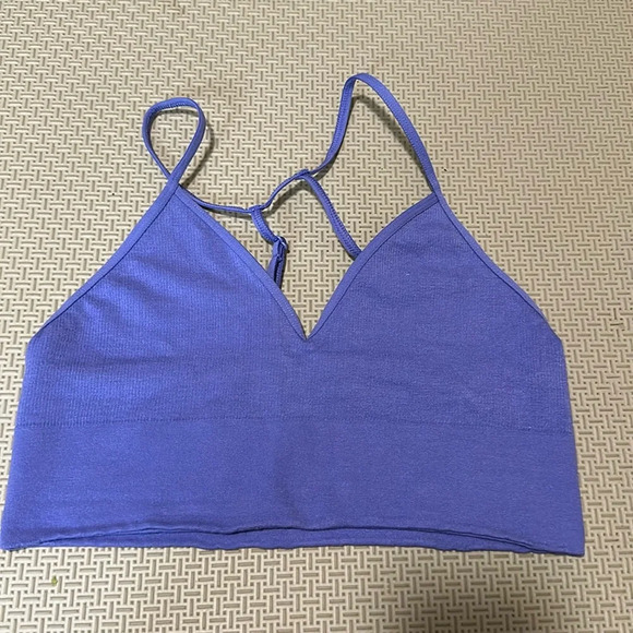 By Anthropologie Jenny Seamless T-Back Bralette Purple S/M NWOT - Picture 2 of 6